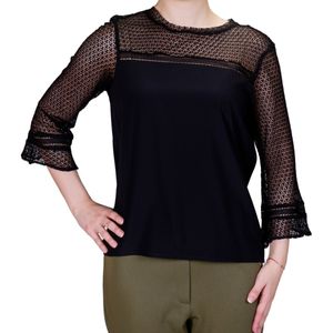 Blusa Ml Negro Combinado L'Exclusif