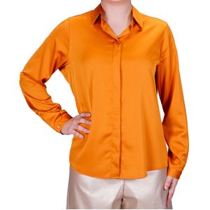 Camisa Ml  Naranja Clasica L'Exclusif