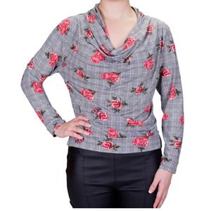 Blusa Ml Estampado Cuello Volcado L'Exclusif