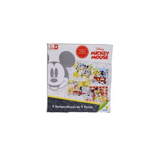 Rompecabezas 4 x 9 pzas mickey mouse ronda