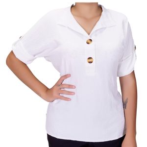 Blusa Mc Marfil Con 2 Botones Tiare