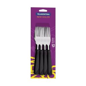 Tenedor P/Mesa Negro Color Blister X12 Tramontina