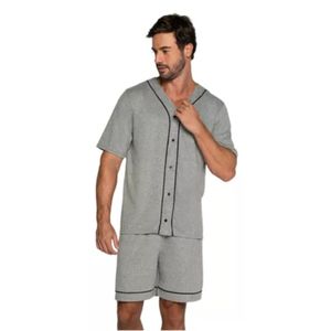 Pijama M/C Gris Short C/ Boton Lupo