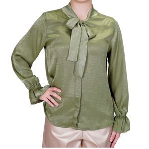 Camisa ml  verde cuello lazo L'EXCLUSIF