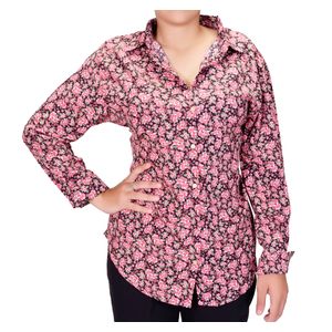 Camisa ml estampado floral tiare plus