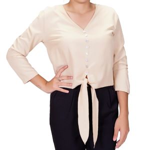 Blusa Mc Beige Con Botones Tiare