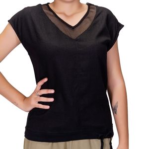 Bluza mcnegro c/ detalles en el cuello tiare plus