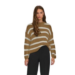 Sweater Marron Rayas Jacqueline De Yong