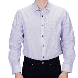 Camisa M/L Blanco Cuadro Ch.New Green