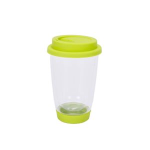 Vaso 350ml doble fondo p/cafe c/tapa silicona