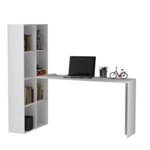 Mesa p/ computadora c/ estantes - blanco CLASSIC