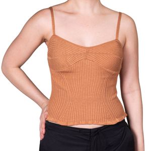 Blusa mc camel detalles de corset tiare