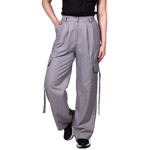 Pantalon gris cargo combinado tiare