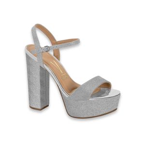 Sandalia Plata Taco 10 Cm Plataforma Vizzano