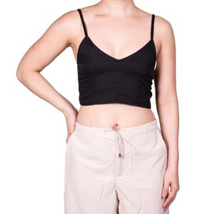 Top Negro En Cuerina Tiare