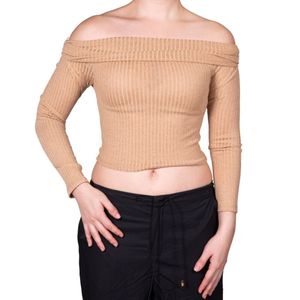Remera  Camel Jersey Acanalado Tiare