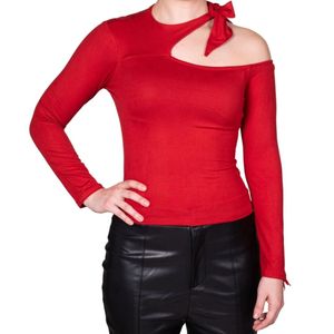 Remera Terracota Escote Atado En Un Costado Tiare