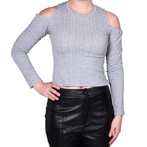 Remera Gris Acanalado Tiare