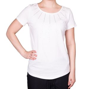 Blusa mc blanco con detalles de brillos tiare