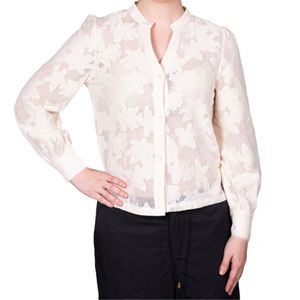 Camisa Ml Marfil Fantasia De Flores Tiare