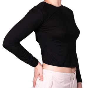 Remera Negro Espalda Abierta Tiare