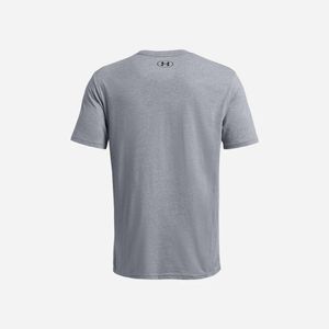 Remera gris. bball net wordmark under armour