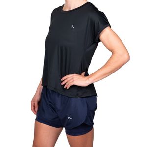 Remera Negro. M. Japonesa Espalda V. Uv Dry Davor