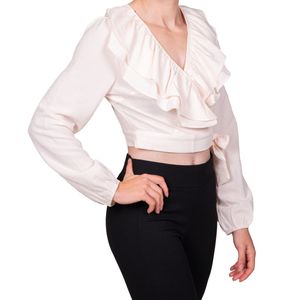 Blusa marfil con volados tiare