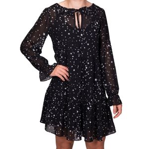 Vestido Estampado En Crepe Con Voladitos Tiare