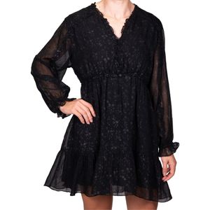 Vestido negro en gasa amazada tiare