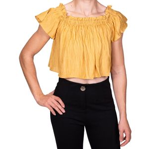 Blusa m/c con boladitos mostaza tiare