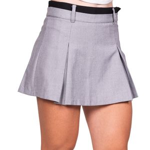 Pollera Gris Tableada Combinada Tiare