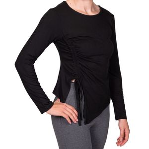 Remera Negro Fruncido En Un Costado Tiare