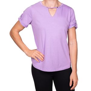 Remera M/C Con Detalle En V Lila Tiare Talle Plus