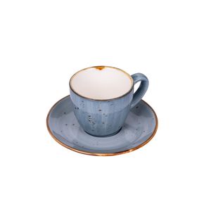 Taza ceramica c/platillo 80ml morandi blue GENERI