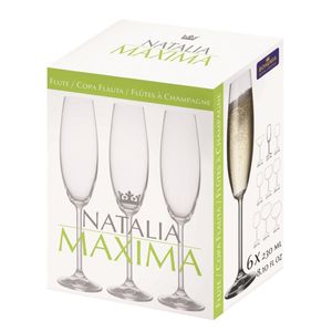 Set 6 copa flauta 230ml natalia maxima bohemia