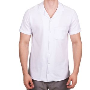 Camisa m/c blanco textura c/ bolsillo CONNECTION