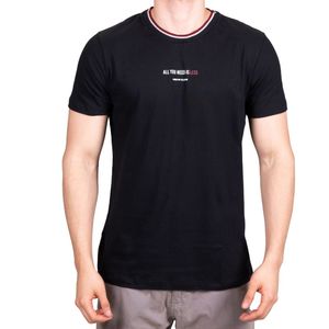 Remera negro estamp. less CONNECTION