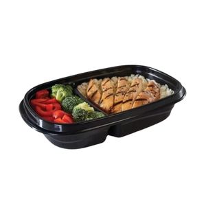 Meal prep rect. con divisorias 887ml x10 rubbermad