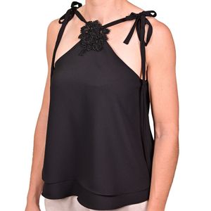 Camisilla negro con roseton JULIETTE