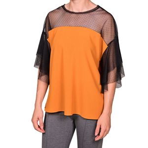 Blusa maga 3/4 mostaza dama l'exclusif