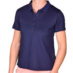 Polo Manga Corta Azul Femenino Plus Tiare