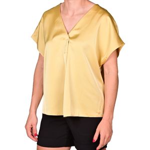 Blusa Manga Corta Amarilla Femenino Plus Tiare