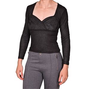 Blusa maga larga negro dama l'exclusif