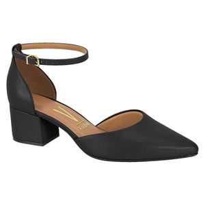 Stiletto negro 7cm taco grueso semi abierto