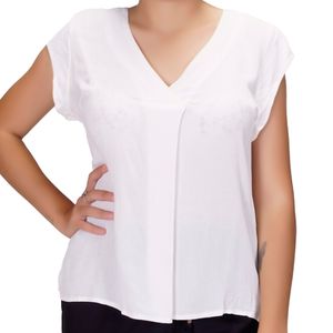 Blusa mc  marfil cuello v tiare