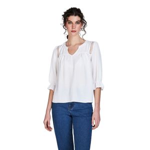 Blusa 3/4 blanco dama woman