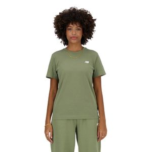 Remera m/c verde y essentials mujer new balance