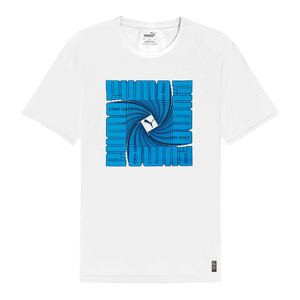 Remera blanco/azul logo box hombre puma