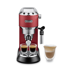 Cafetera espresso dedica  metal rojo delonghi